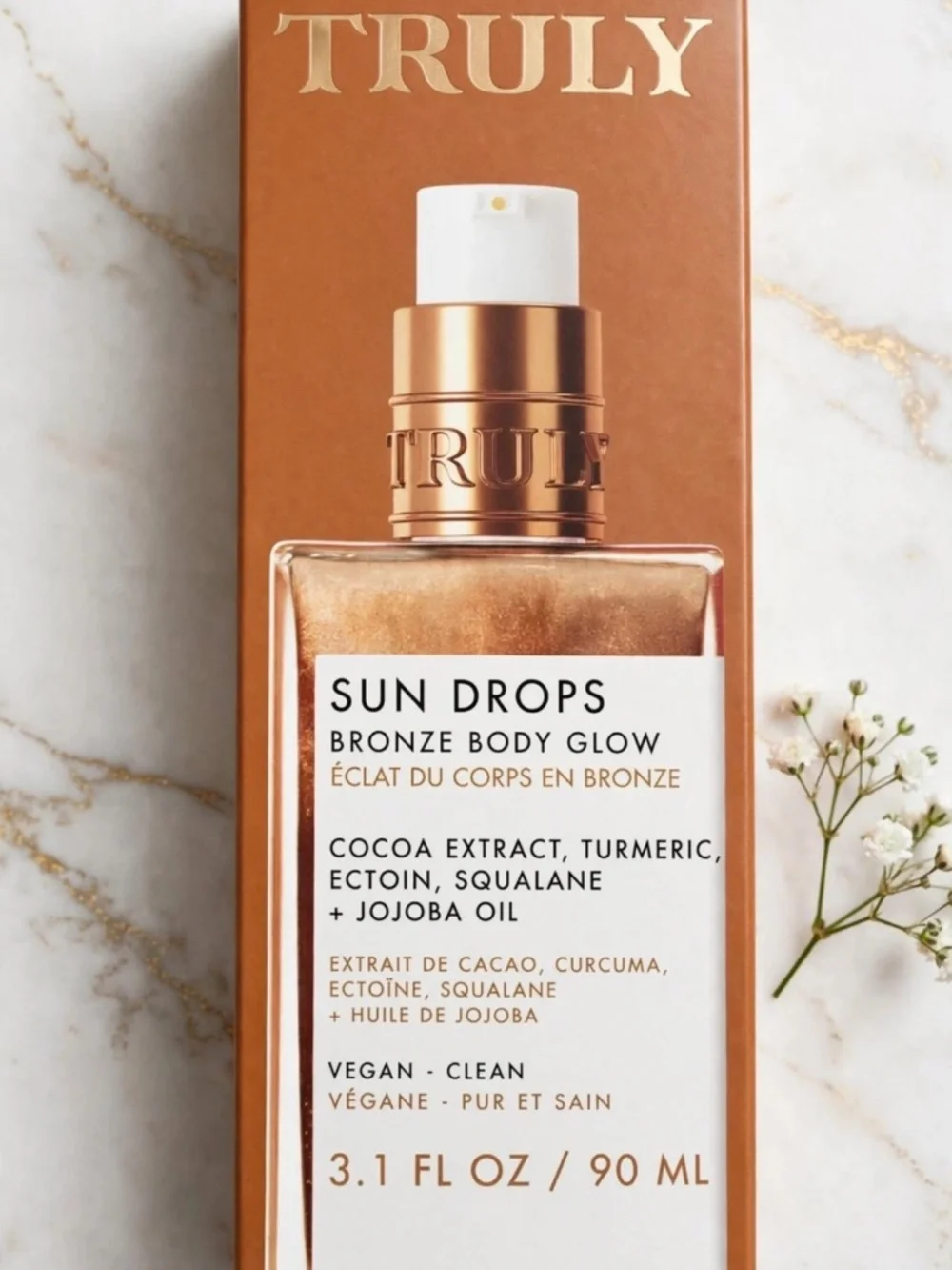 TRULY SUN DROPS Bronze Body Glow Cocoa Extract Jojoba Oil